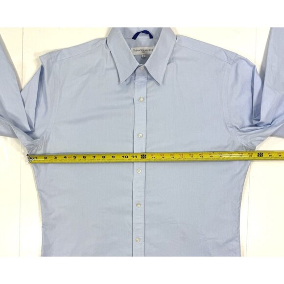 Teddy Stratford NYC Dress Shirt Mens Size 4 XL Light Blue Zip Button Up - Picture 14 of 16